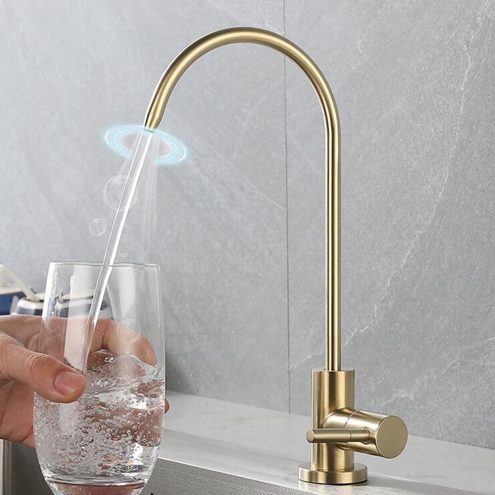 Aycdl White Water Filter Faucet Stainless Steel Swivel Single Cold Water Kitchen Faucets