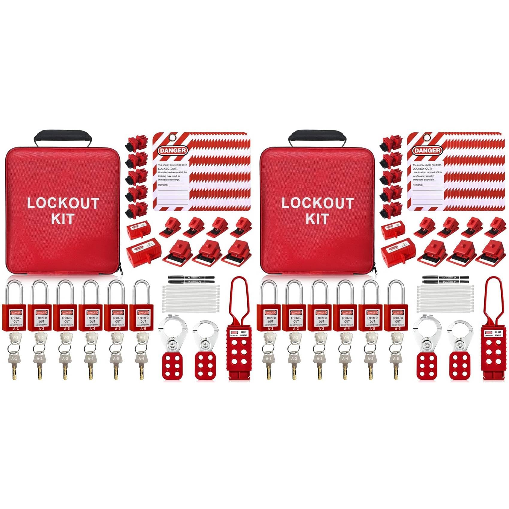 Jnchdghwa As Shown 2 Set Lockout Tagout Kit Lock Out Tag Out Kits Electrical Lockout Kit,Electrical Lockout Tagout Kit