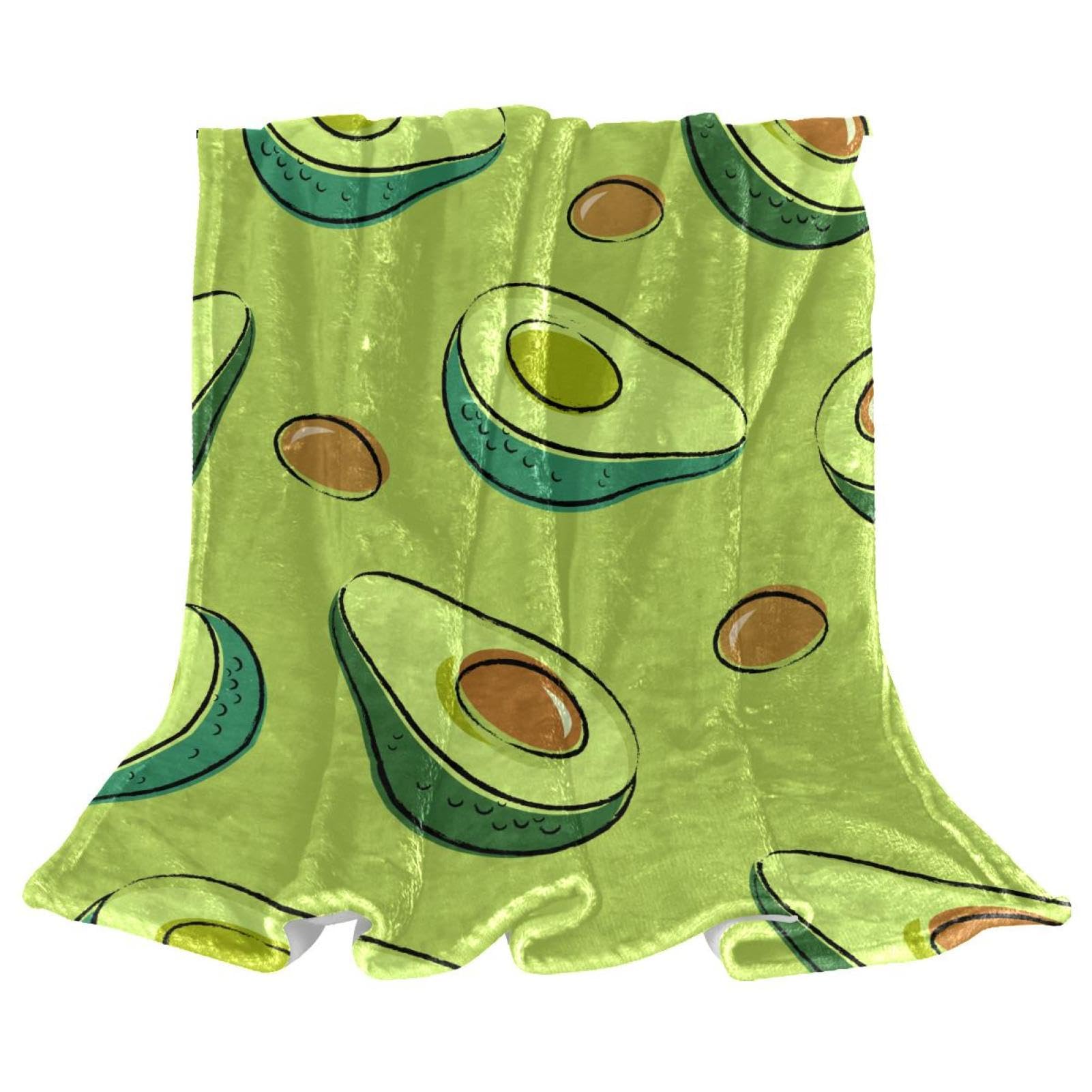 Couverture polaire avocat vert fini les pieds froids sur le divan grace au plaid