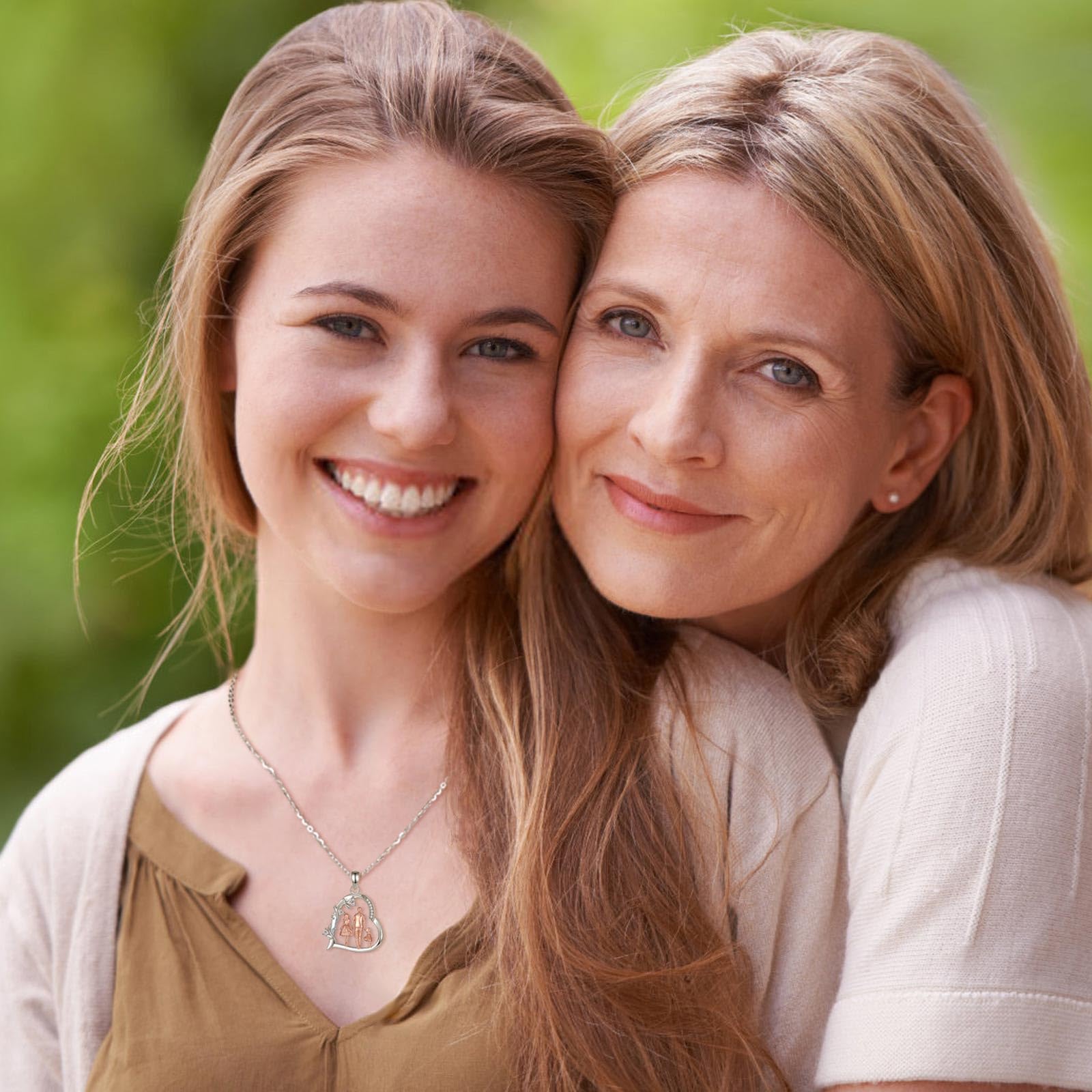 EUDORA Harmony Ball Collana Madre Bambina Argento Sterling 925 per Donna, Ciondolo Madre Figlia Doppio Cuore Gioielli Regalo Festa della Mamma per Mamma Moglie, Catena da 45 cm