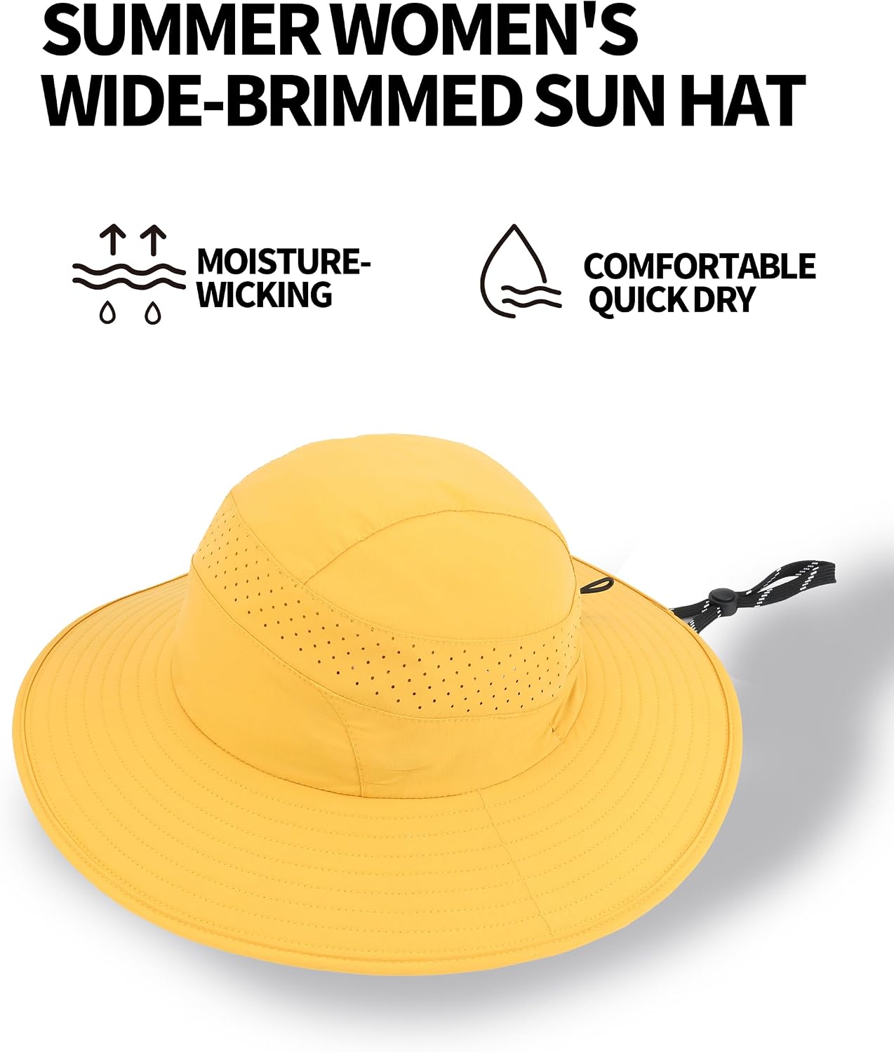Sun Hats for Men Women Breathable Fishing Hat UPF 50+ Adjustable Wide Brim Bucket Hat