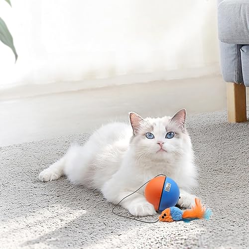 Miniatura 6 de Pelota de juguete interactiva para gatos con sensor de movimiento, alfombra automática para gatos, diseño duradero y divertida, juguete de juego
