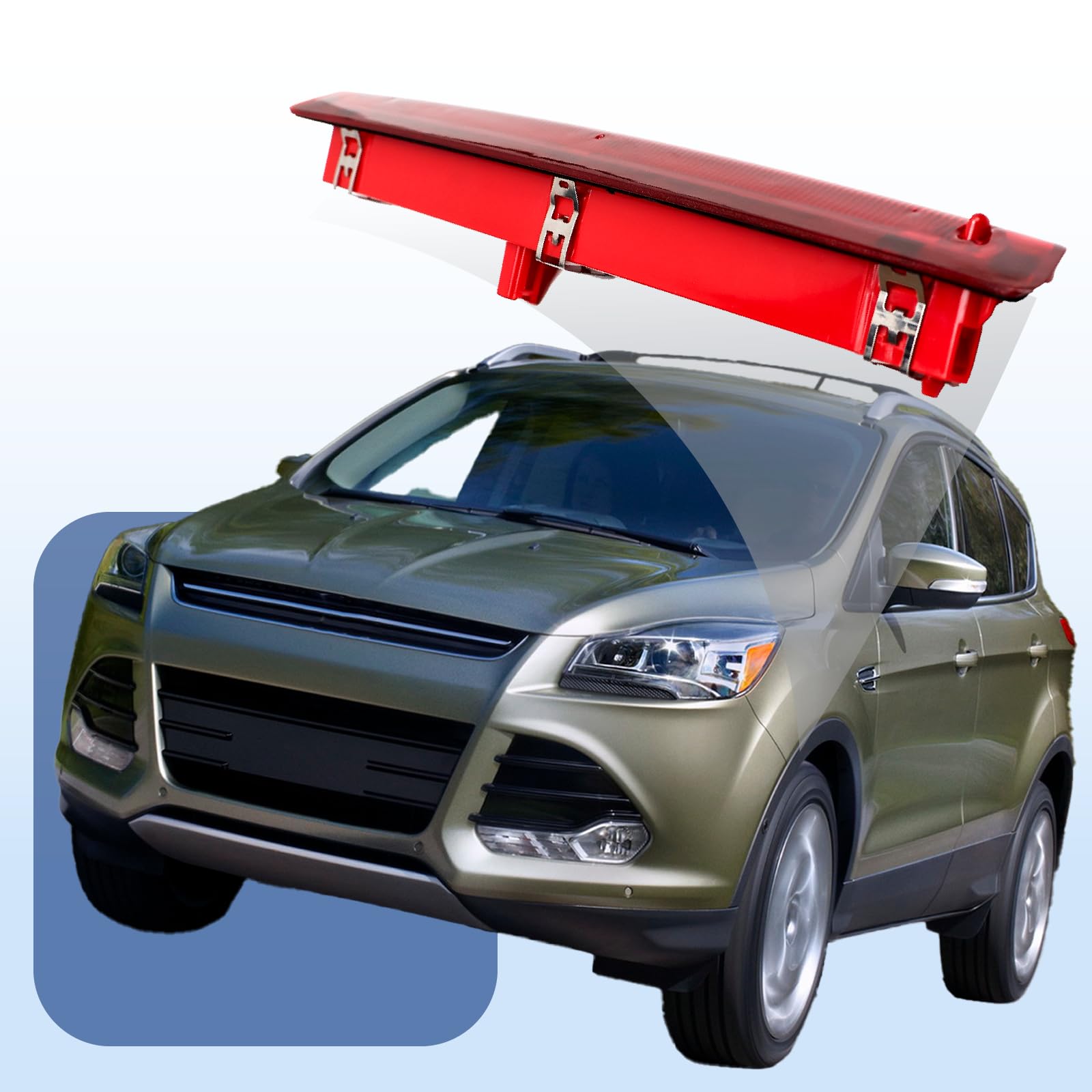 Terza Luce di Stop Sopraelevata per Posteriore Auto con Montaggio Alto Terza Luce di Segnalazione Rossa per Ford Escape Kuga