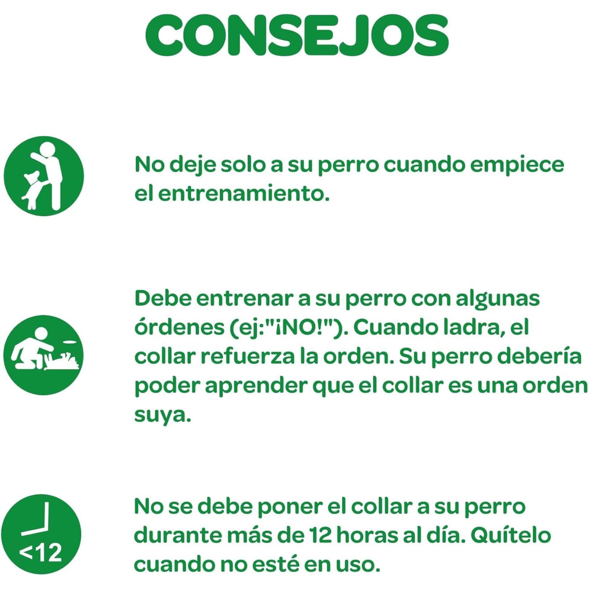 Collar Antiladridos y Adiestramiento Vibración para Perros | Tamaño Ajustable |7 Niveles de Vibración y 3 Modos de Trabajo | Recargable y Resistente al Agua | Cumple Ley Bienestar Animal 2024