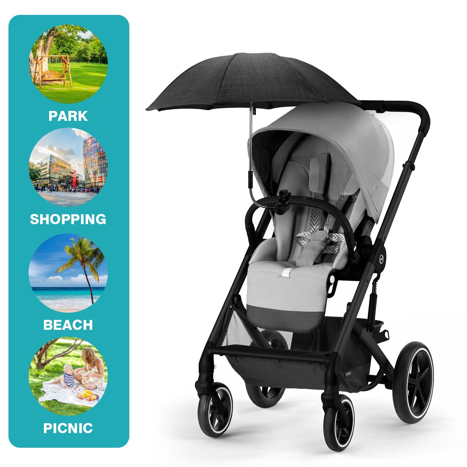 Sombrilla Para, Soporte Para Cambio De Posición, Bloqueador Portátil, Refugio Para Paseos Para Cochecitos, Abrazadera Plegable, Clip Para Accesorios, Sombrilla Para Cochecito, Toldo