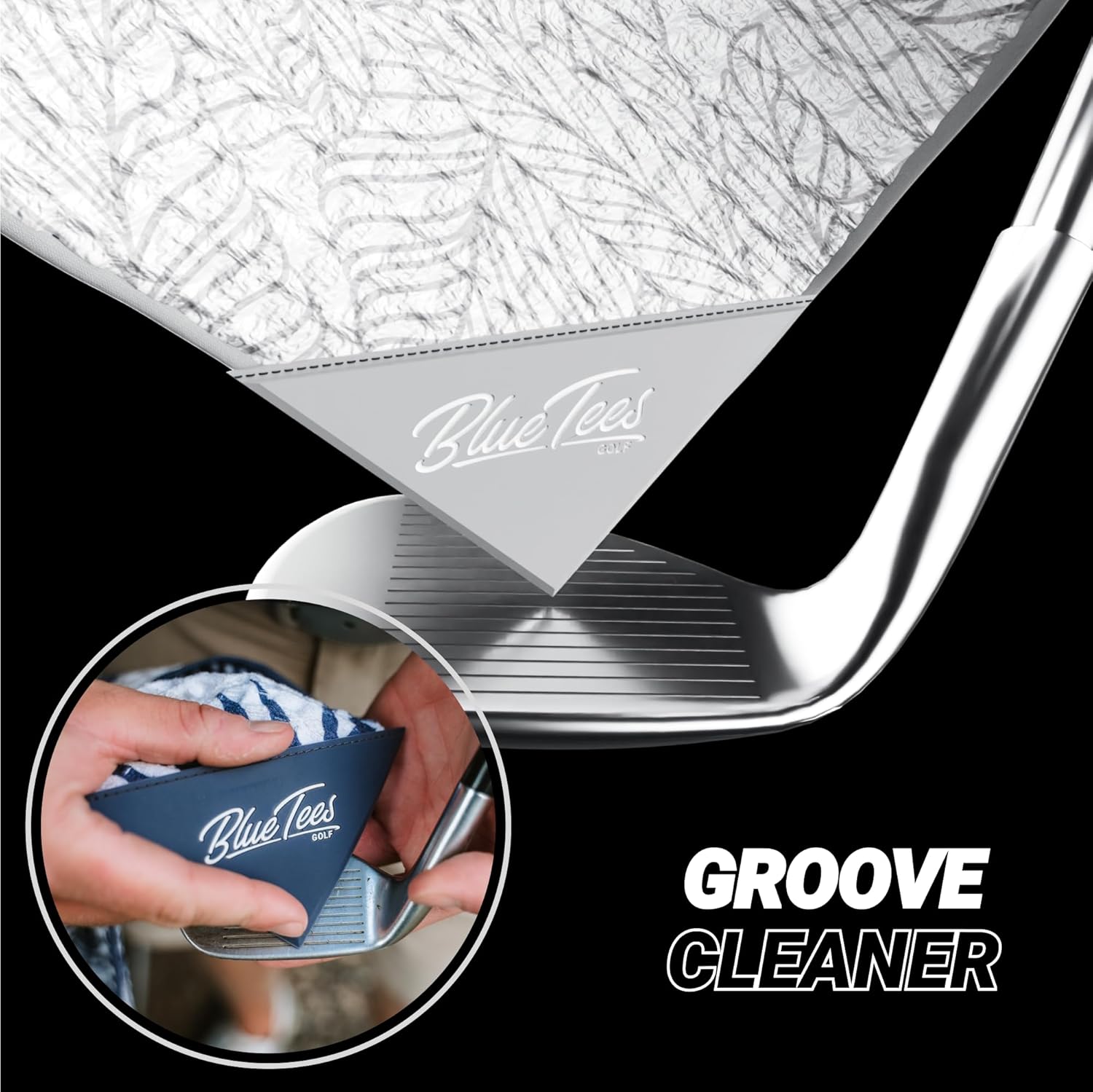 Blue Tees Golf Premium Magnetic Towel - Super Strong Magnet - Microfiber Waffle Design - Silicone Brush - Groove Cleaner - Bag Buckle - Standard & Caddy Sizes - Image 5