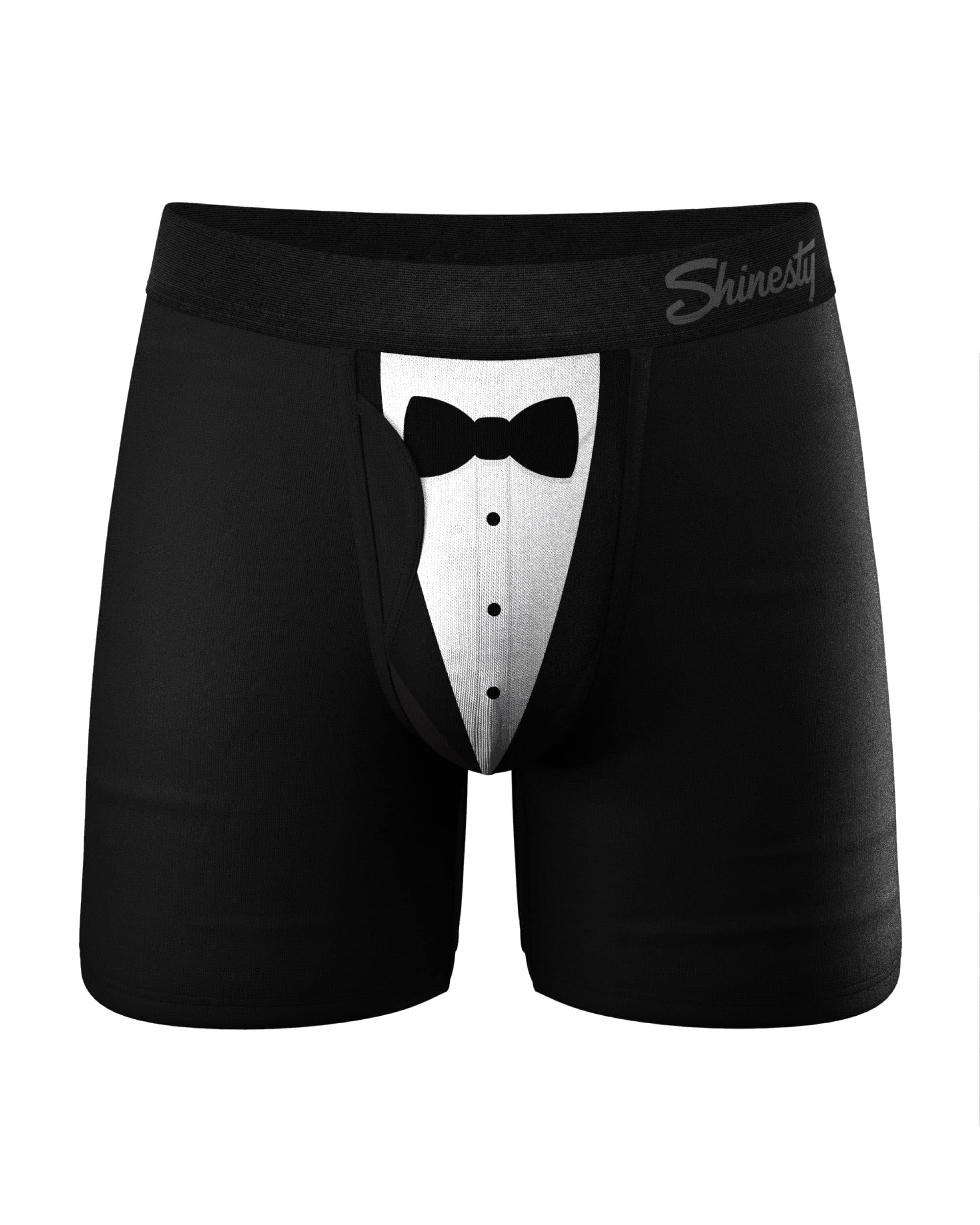 Shinesty Ball Hammock Boxer Brief - Pouch Underwear For Men with Fly, Tuxedo, M