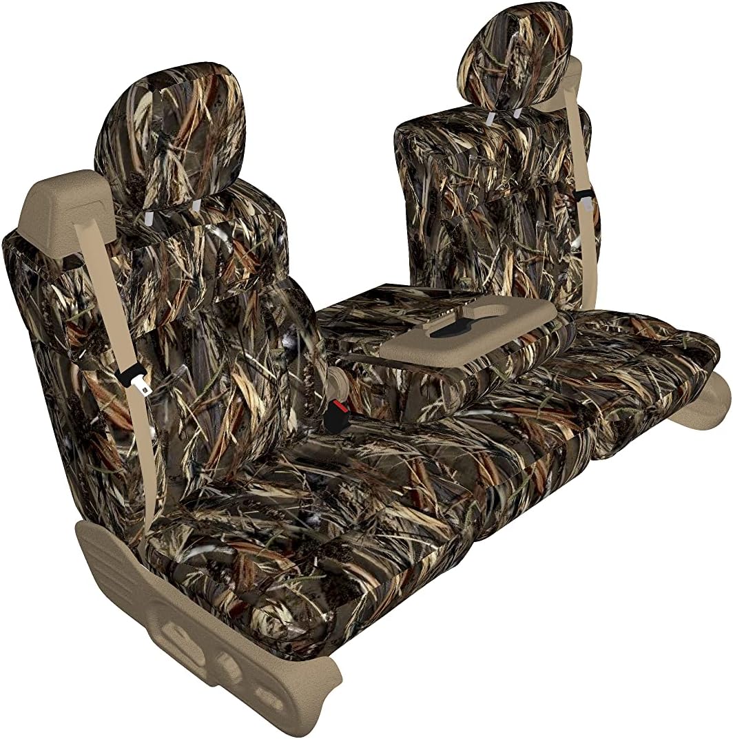 Durafit Seat Covers, CH41-DRTC Exact Fit for 2014-2019 and 2020 Classic Chevy Silverado and GMC Sierra Front and Back Seat Set. Front 40/20/40 and Rear 60/40