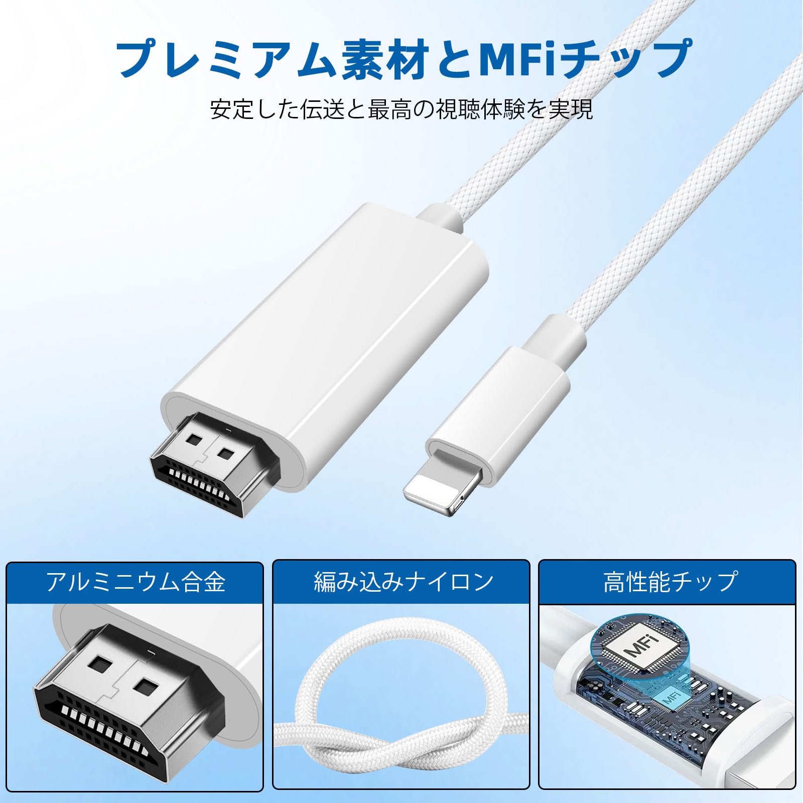 Amazon | [2025 MFi認証] Ligh-ning HDMI 変換ケーブル 2M 携帯電話