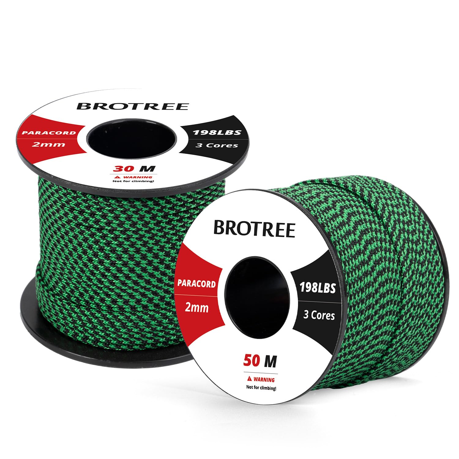 Brotree Paracorde 2mm 30M Corde 100% Nylon 3 Brins Type I pour Extérieur, Artisanat, Bricolage - 90kg Charge de Rupture (Caché Camo