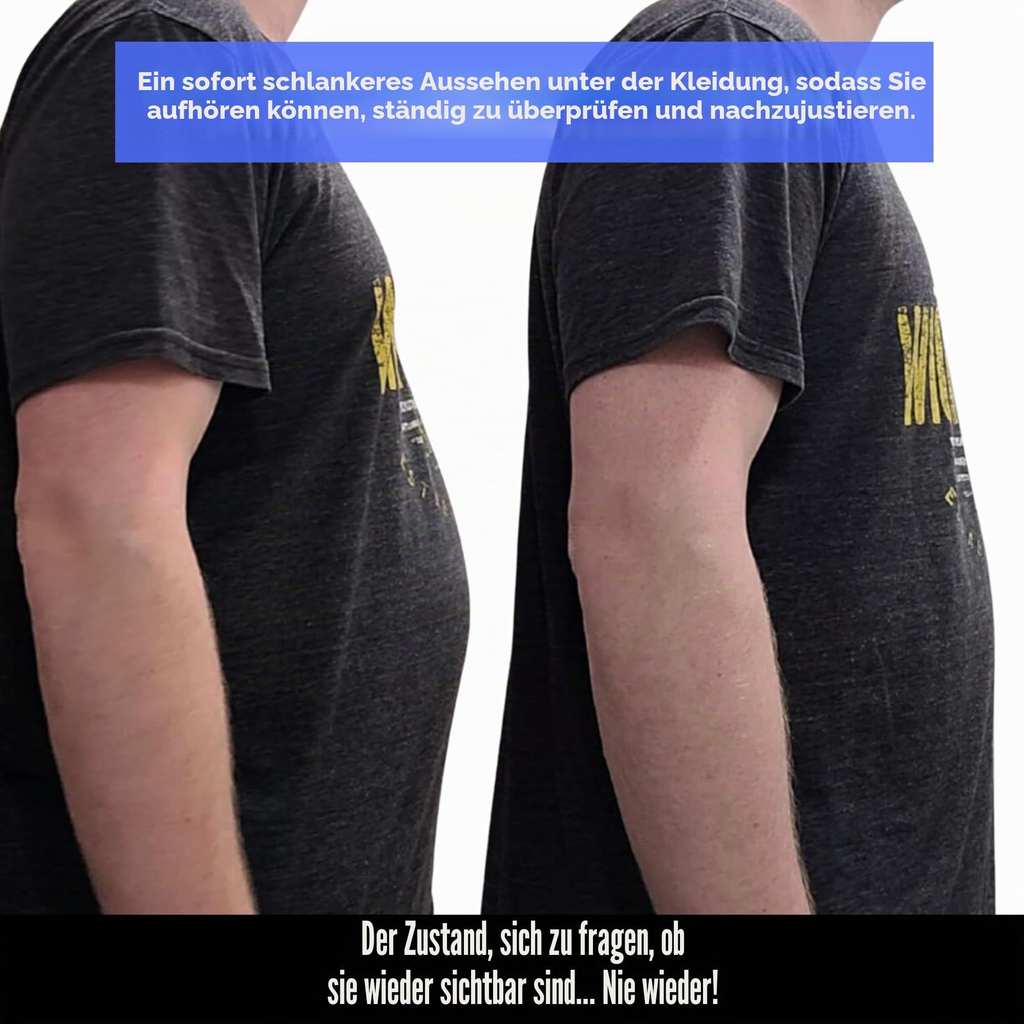 Esteem Apparel EliteSlim Kompressionsshirt für Herren, zum Verstecken von Gynäkomastie, Moobs, Bauchmuskeln, Brust, Bauch, schlankmachend, Shapewear (Weiß