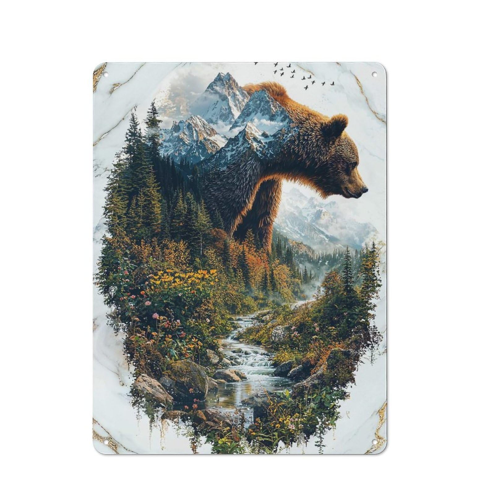 Junmoney The Solitary Wanderer Tin Wall Plaque 40X30cm With For Hobby Room Or Studio, For Metal Sign Collectors, For Kitchen And Home Bar Decor