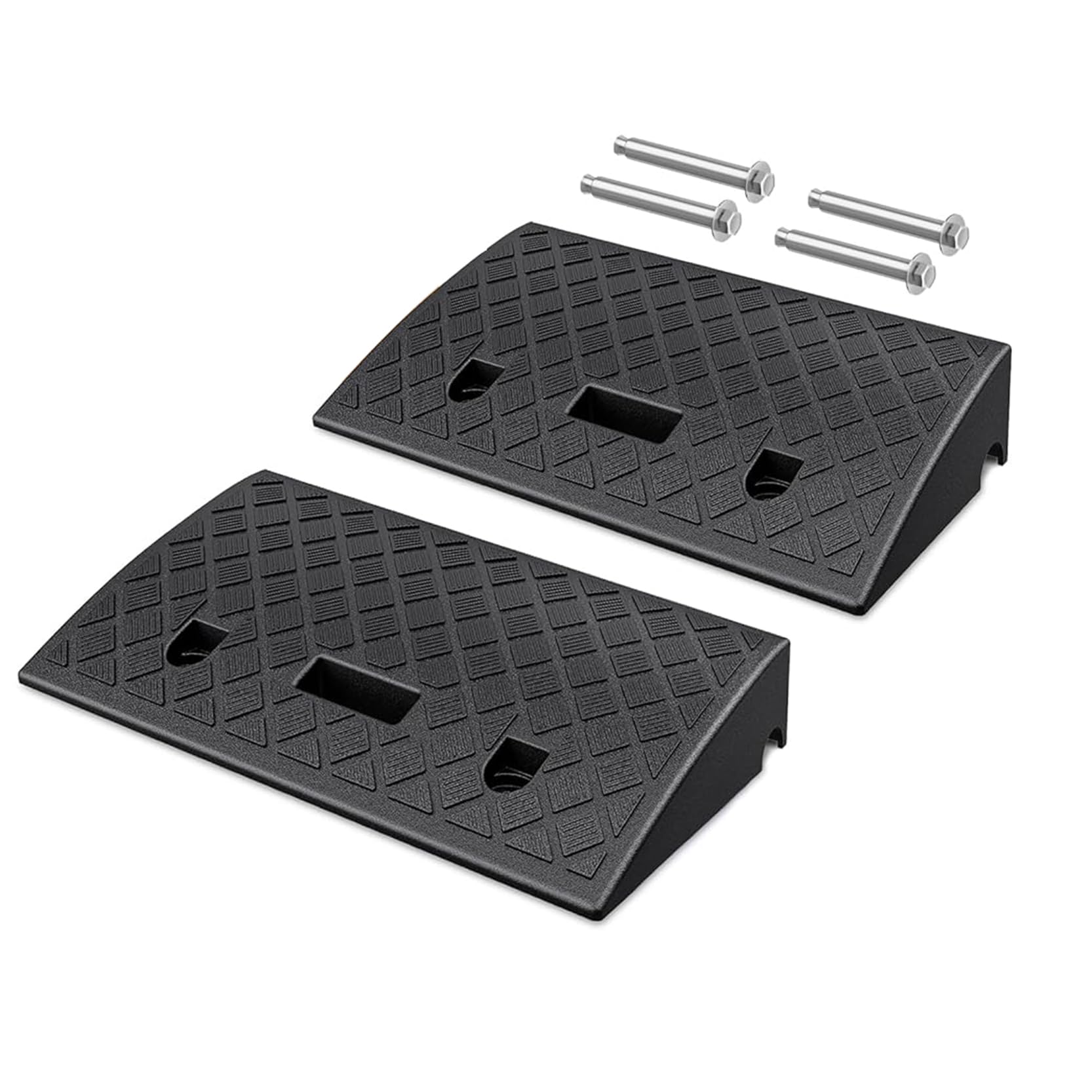 Rampa Portátil para Acera,Rampa para Silla de Ruedas,Rampa para Coche-para Cortacésped,Scooter, Motocicleta,Carga de 3300 Libras,Paquete de 2, 19,3 x 10,4 x 4,2 Pulgadas
