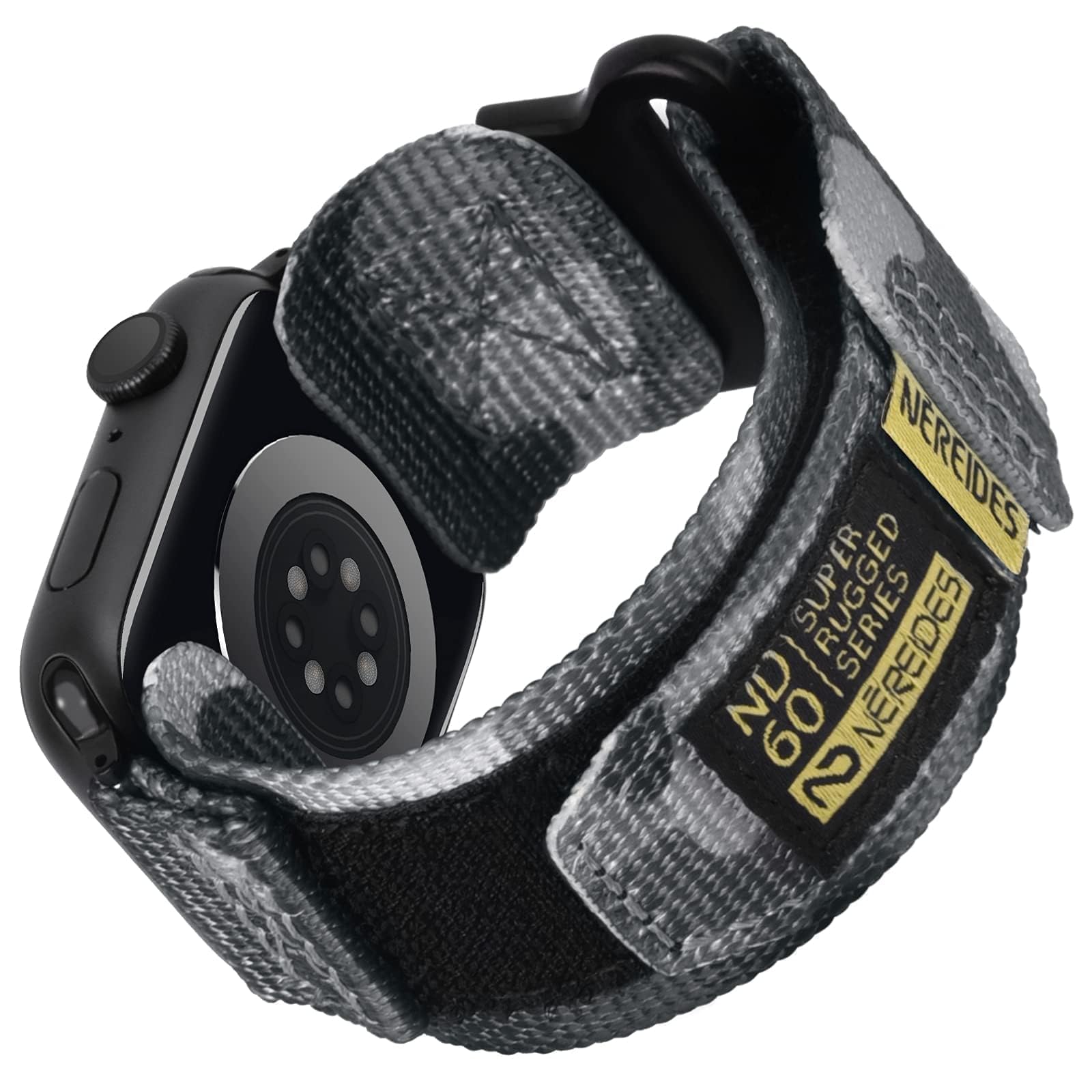 Nereides Compatible with Apple Watch Band Ultra 3/2/1, Nylon Sports Strap with Woven Design for 49mm (L, Grey Camo)