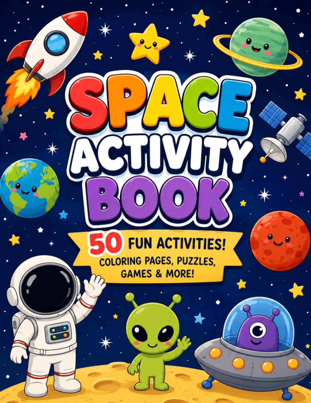 SPACE ACTIVITY BOOK: Space Activity Book for Kids Ages 4-8: Tracing, Coloring, Mazes, Counting, Matching, and Fun Space-Themed Learning Activities.