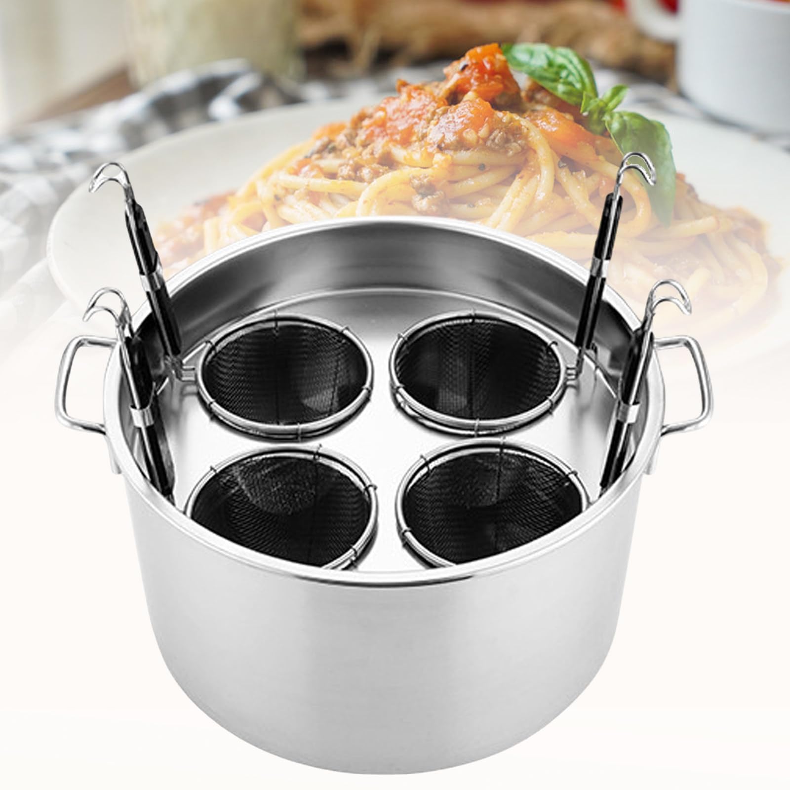 Casserole à pâtes pour éviter les brûlures avec passoire intégrée 5L