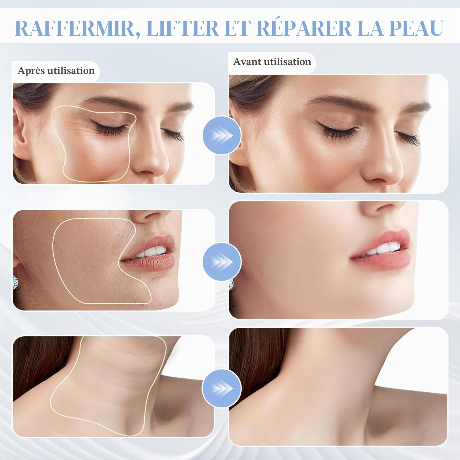Anluomania Appareil Massage Visage Anti Rides, Appareil de Beauté, Appareil Massage Visage 3 Modes, avec Lifting EMS Massage, Thermique à 45℃, Pour Raffermissement du Visage et du Cou