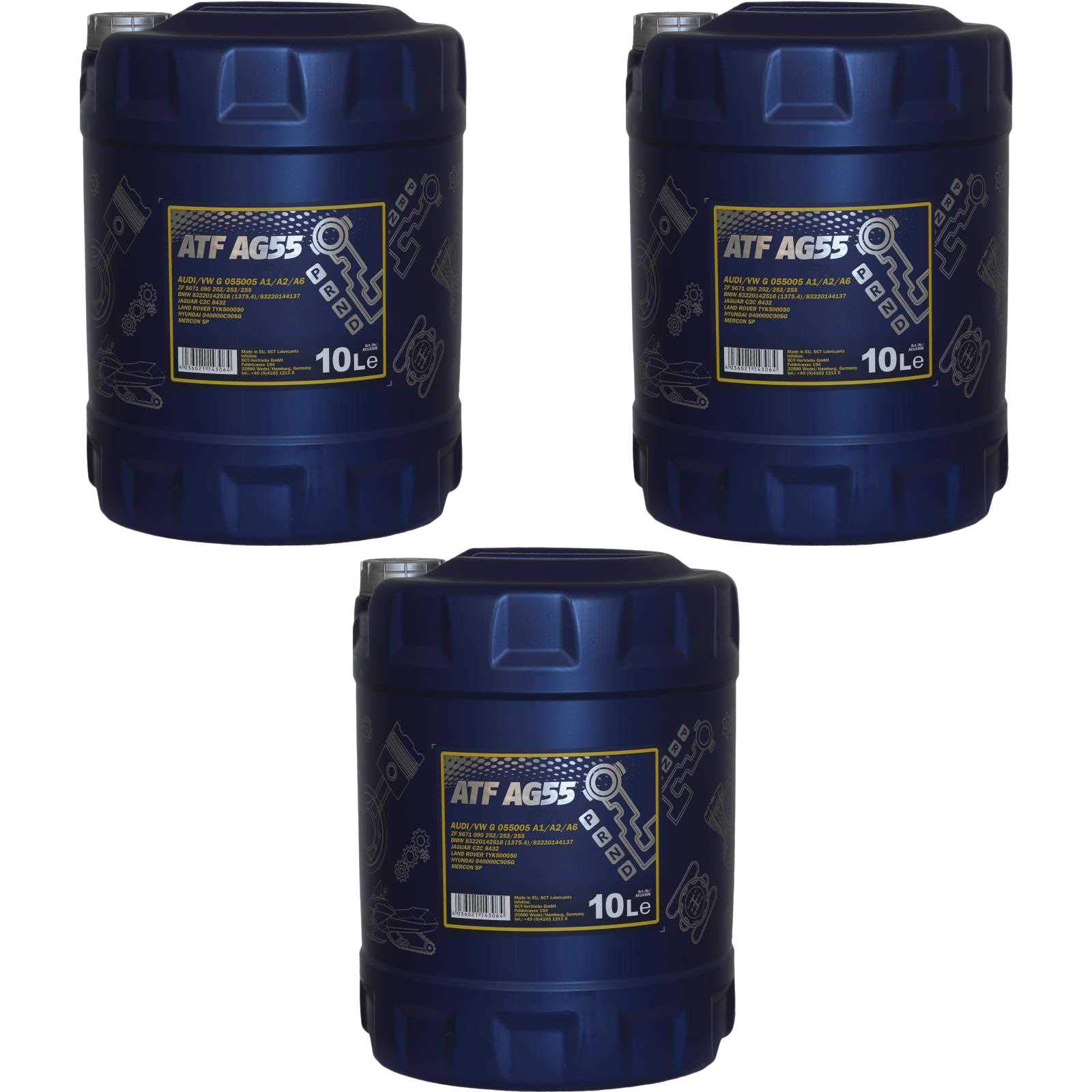 3x10 Liter MANNOL Hydrauliköl ATF AG55 Hydraulic Fluid Automatikgetriebeöl Gear