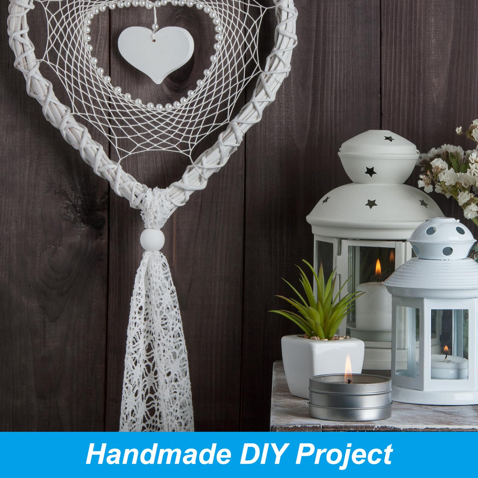 PATIKIL 8 Zoll Traumfänger Ringe 4er Set - Silberfarben Für DIY Deko