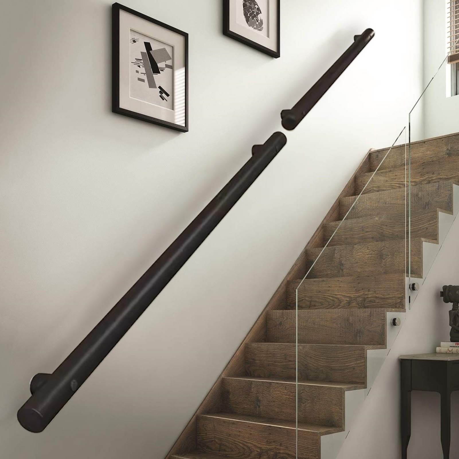 Kit di supporto per ringhiere per ringhiere per scale, 1 m, 120 cm, 150 cm, 180 cm, 2 m, 2,5 m, 3 m, 6 m, staffe per ringhiere per tubi, in acciaio inox, supporto a parete per scale, maniglione di sic
