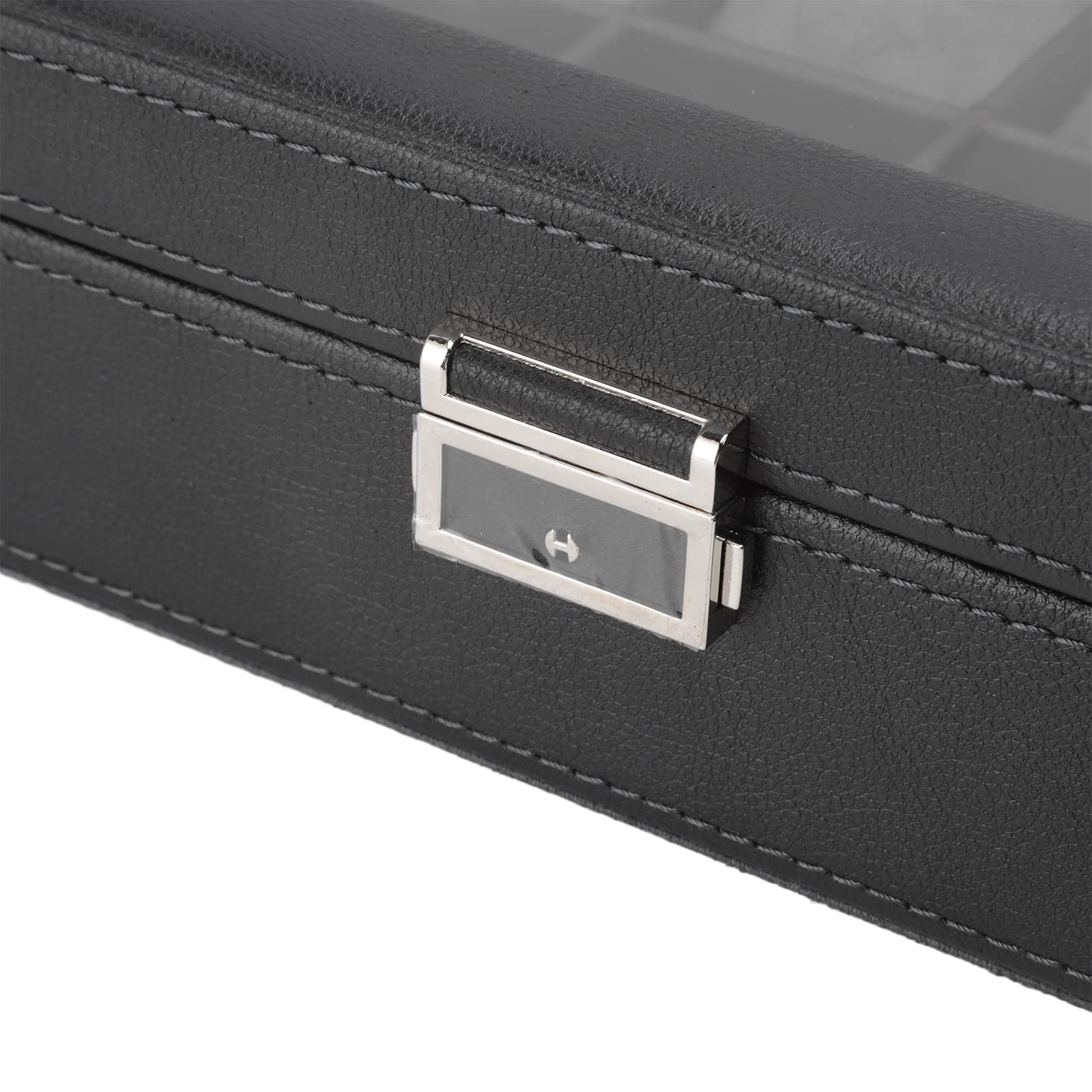 Organizzatore per Orologi Nero Elegante 12 Slot con Coperchio Trasparente Resistente Scatola Porta Orologi per L'organizzazione Domestica