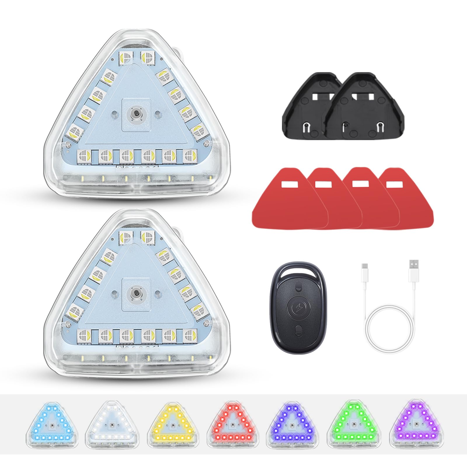 ONCCI LED Warnleuchte Dreieck - Superhelle Blinkleuchte Mit Magnet Und Fernbedienung Für Auto, LKW