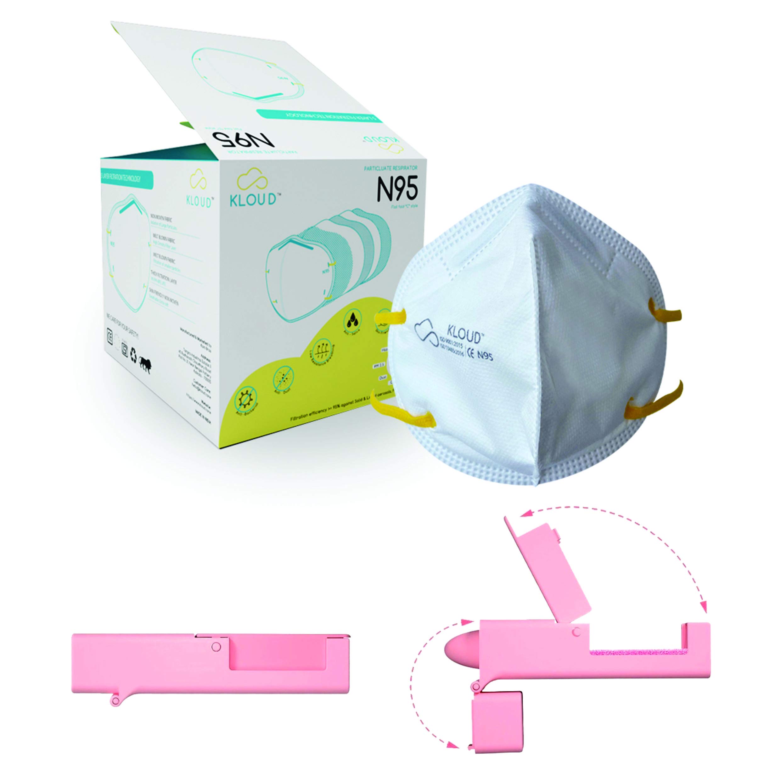PELUCHE 10 x Kloud N95 Washable Face Mask + 2 x No Touch Tool | 5 Layers + Adjustable Strap | Ultra-soft & Breathable with 99.9 Meltblow Filtration (B08HJMG4MV) Amazon Price History, Amazon Price Tracker