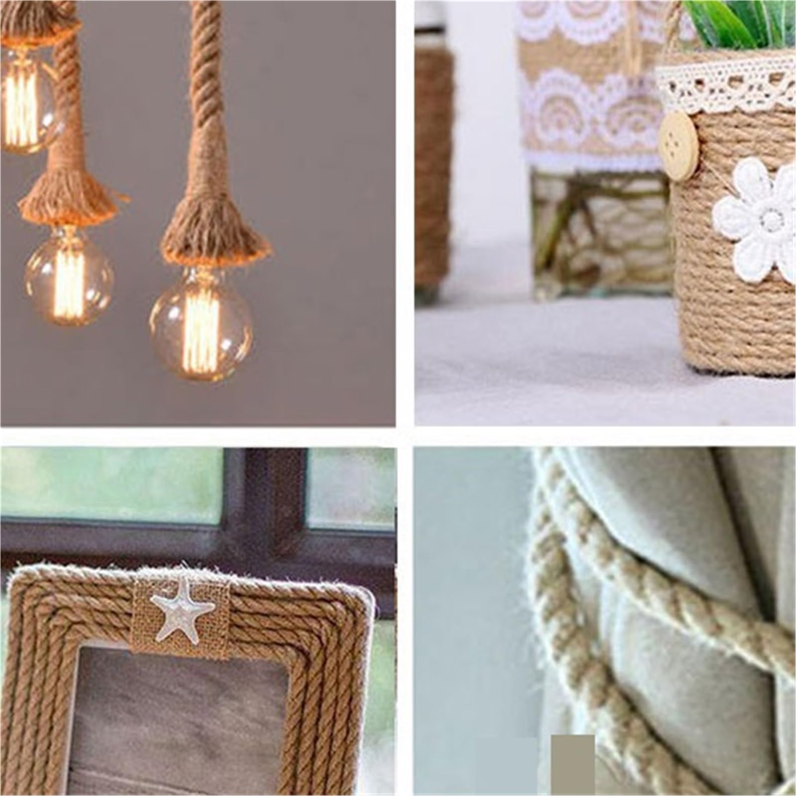 2PCS 50m Jute-Schnur Seil Party Hochzeit Verpackung Schnüre Gewinde Camping Ausrüstung Reparatur Kratzen DIY Handwerk Dekoration 10Meter Für Camping Garten