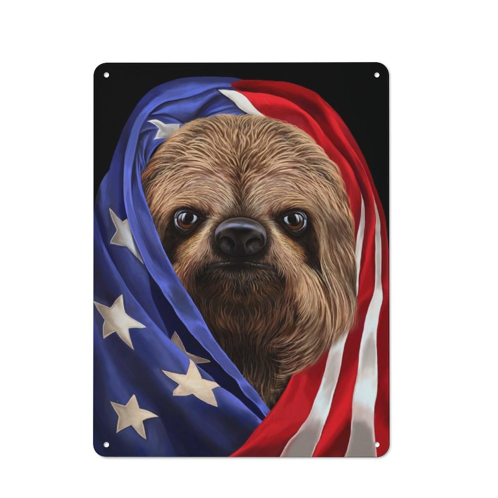 Junmoney Giant Sloth Usa Patriot Retro Tin Sign 40X30cm For Living Room Wall, For Home Interiors, Feature Walls And Decorative Displays