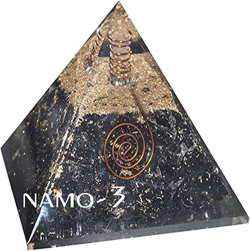 namo-3 Generador de energía curativa de reiki de turmalina negra, pirámide de cobre y orgón, limpieza de cristal de aura, piedras de prosperidad de