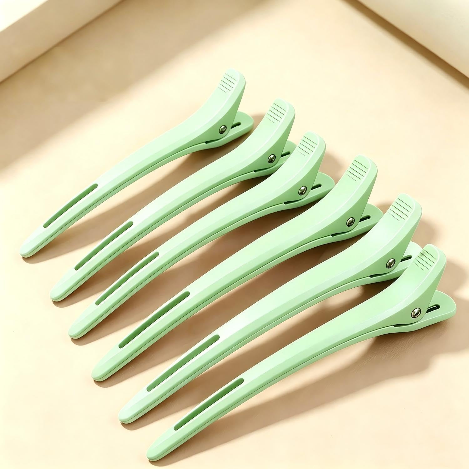 Jissta Juego de 6 horquillas para peluquería, color verde