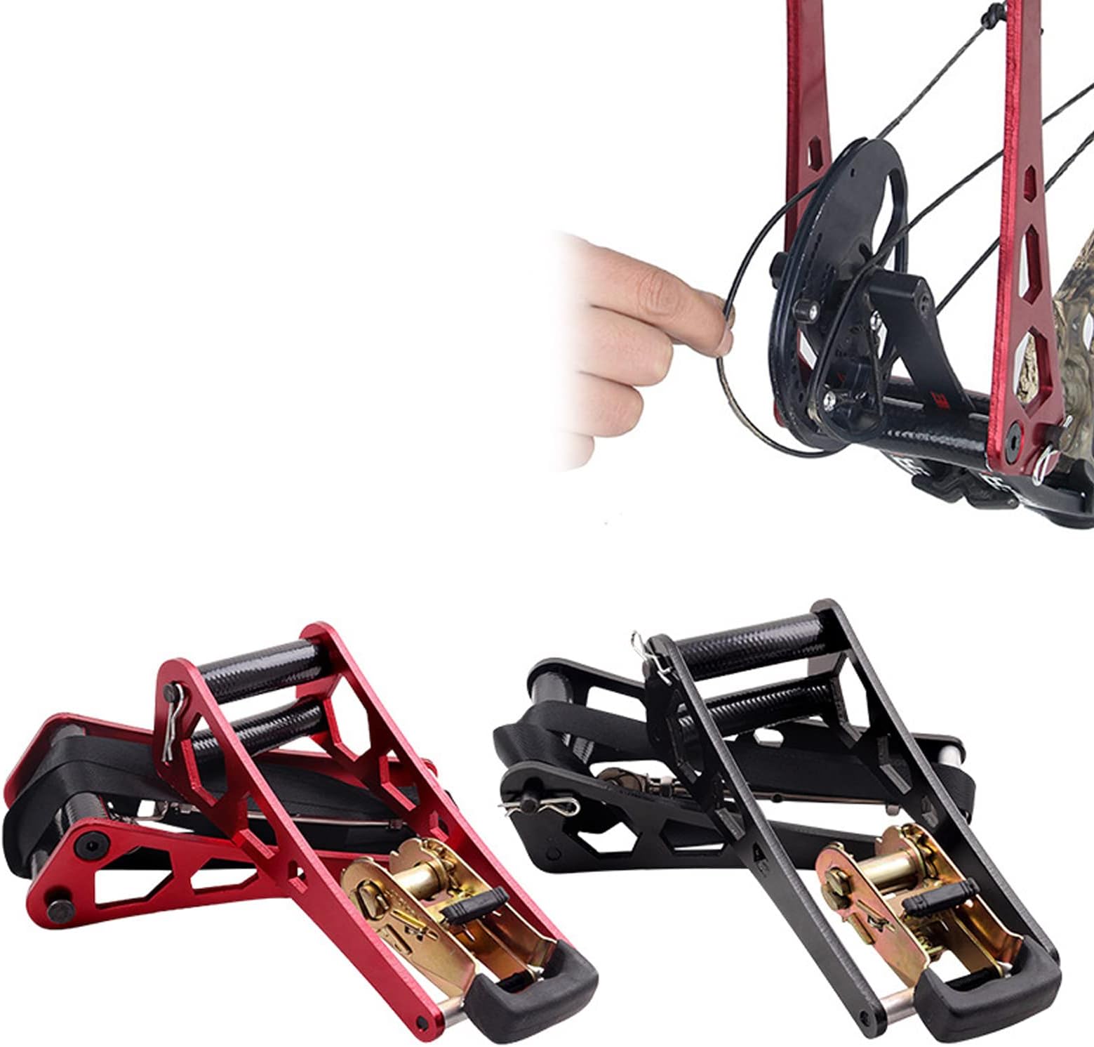 Lamehfyo Archery Bow Press Compound Bow Press Hand Held Bow Press Universal Compound Bows Tuning Tool Accessories for Shooting Hunting (Black)