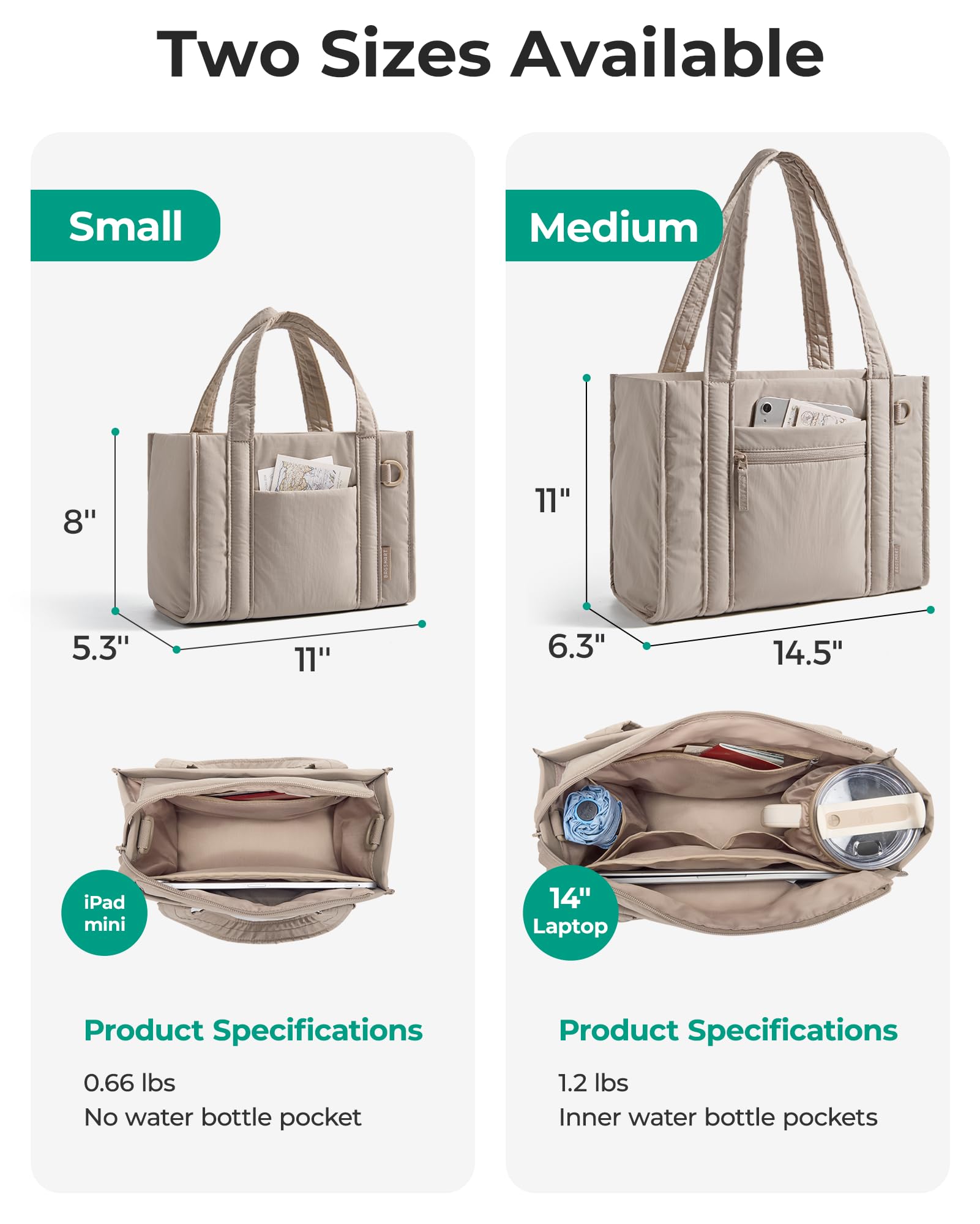 bagsmart Bolso de mano de mujer con cremallera, bolso de hombro ligero pequeño para trabajo, escuela, viajes