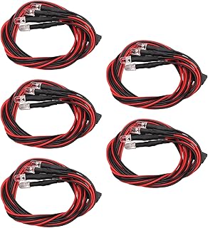 VGEBY RC Car LED Light, 5 Sets 4 LED RC Car Light High Brightness White Red Light RC LED Lights Kits for Modified Headlights Rc Car Led Light Kit