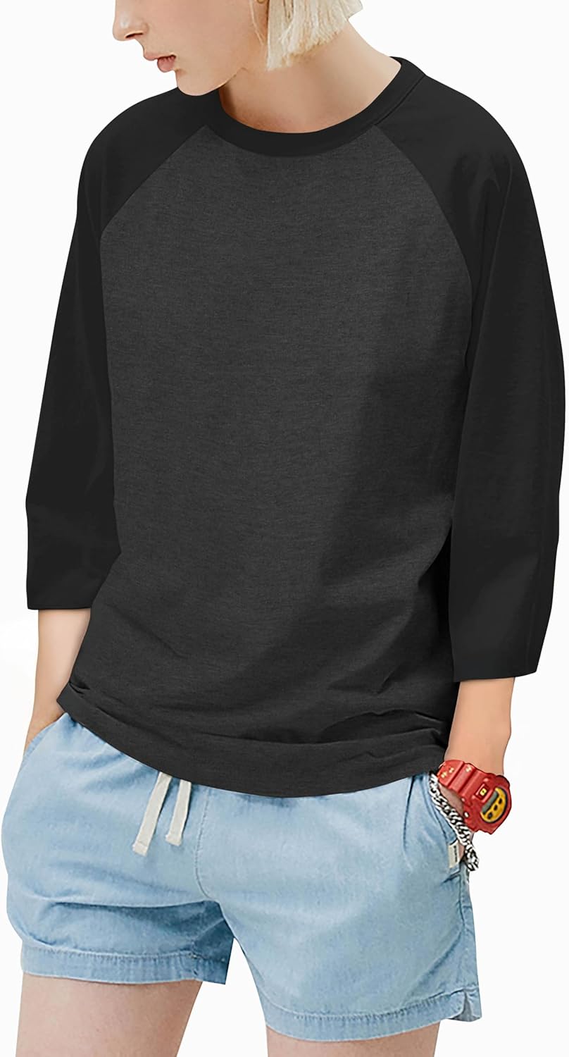 Hat and Beyond Mens Vintage Baseball Raglan 3/4 Sleeve Plain Casual Tee Basic Active T Shirts - Image 5