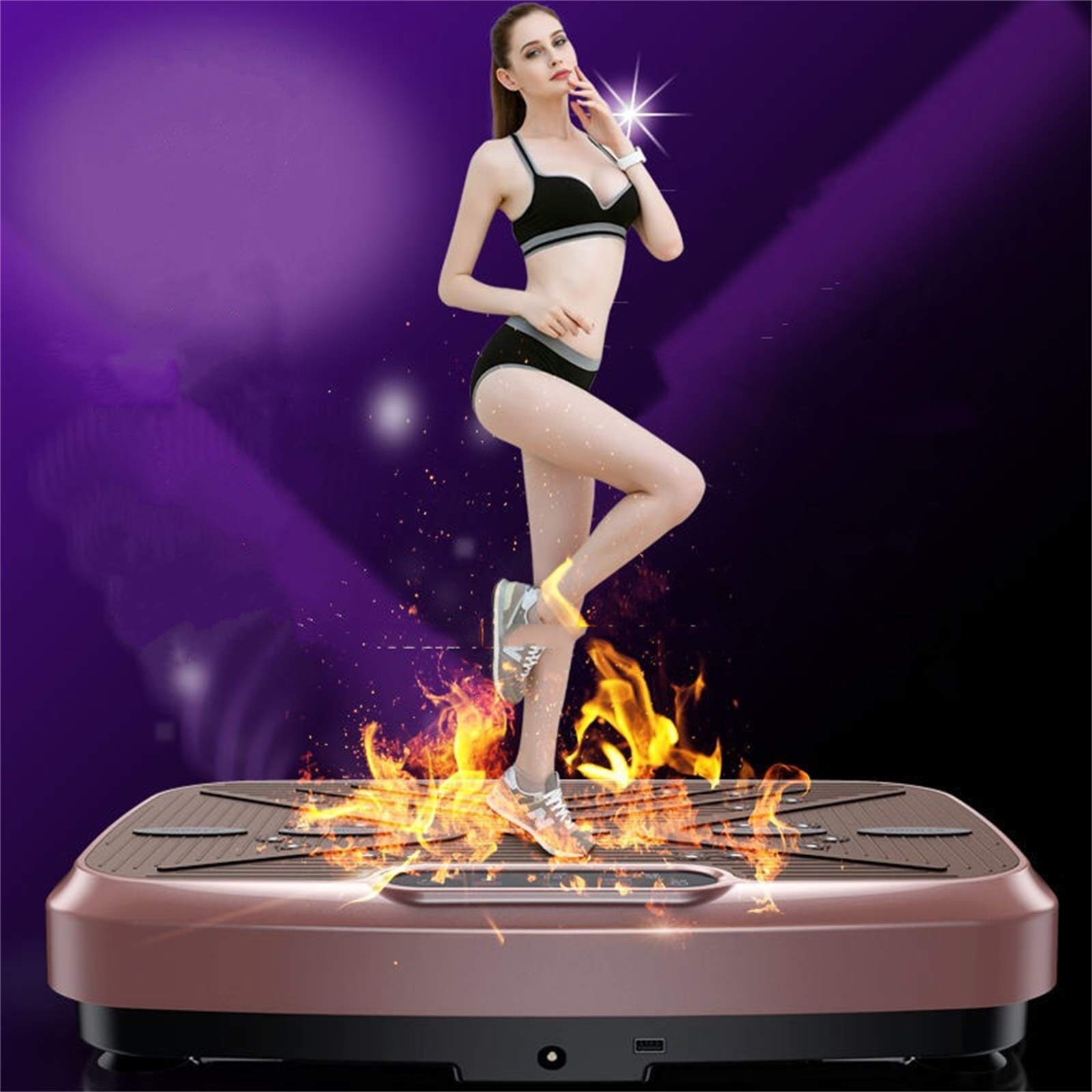 Piastra Vibrante per Dimagrimento Corpo 3 in 1, Allenatore Fitness Vibrante 150 kg con Fasce di Resistenza telecomandate per Perdita di Peso e circolazione sanguigna