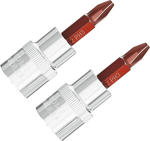 FOCMKEAS 2 unidades de 38 pulgadas PH3 (#3) Phillips socket, puntas de destornillador de acero S2 tratadas térmicamente, enchufe CR-V de 1.9