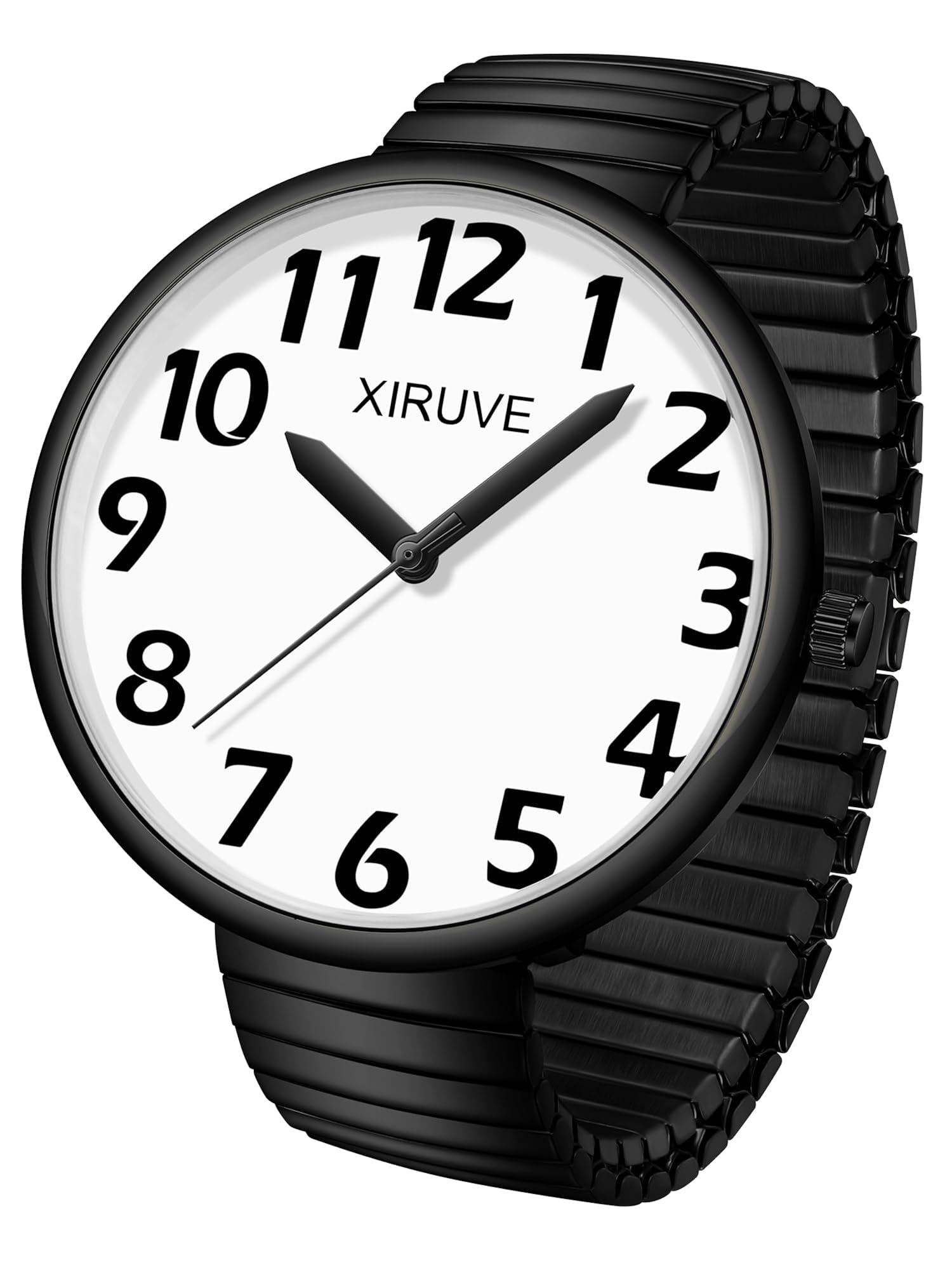 Women's Super Large Face Easy Read Dial Watch, Stainless Steel