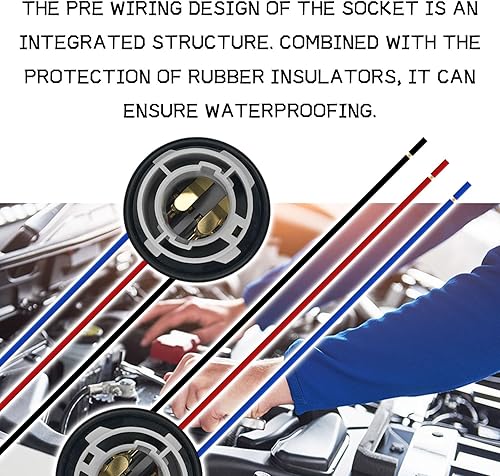 Miniatura 4 de 2 bombillas 1157 Socket 2357 luz de freno señal de giro soporte de luz trasera luz trasera arnés de cableado, bombilla LED enchufe base enchufe