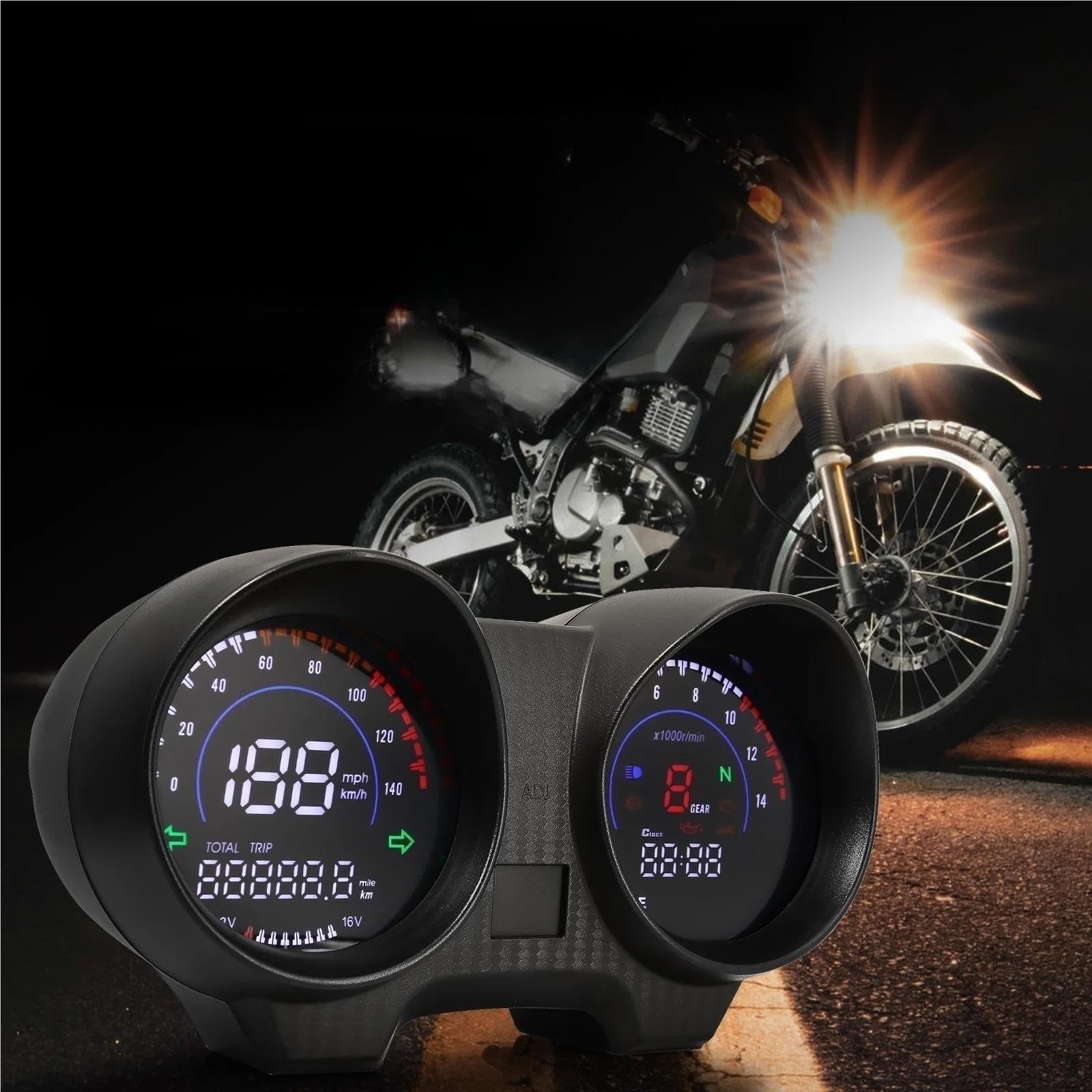 moto Medidor distancia Instrumento Tacómetro Tablero Motocicleta