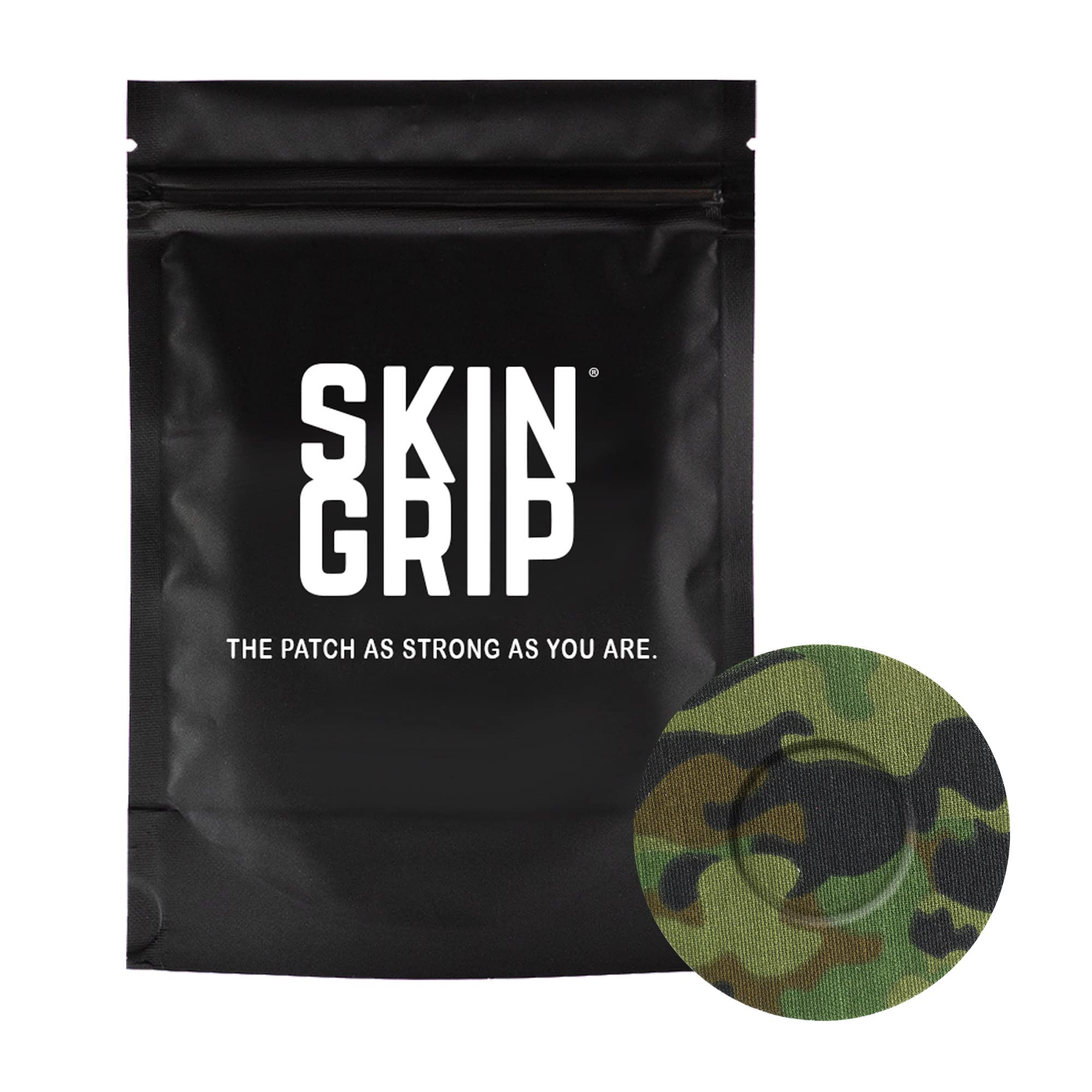 Skin Grip Freestyle Libre 3 Sensor Covers- Waterproof & Sweatproof Adhesive Patches for 10-15 Days (Not for Libre2), Pre-Cut Continuous Glucose Monitor Diabetic Sensors Cover - 20 Pack, Camo