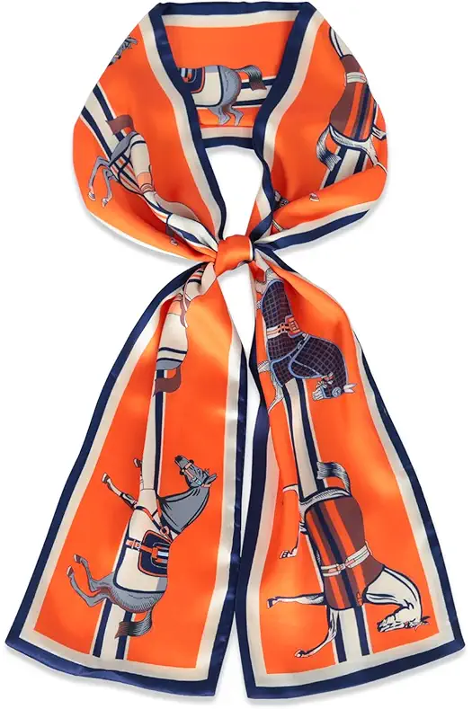EXTREE Satin Scarf Mulberry Silk Printed Head Wrap...