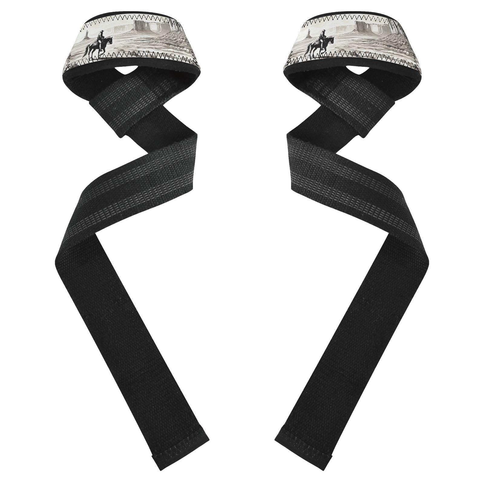 Nander Desert Tribe Cowboy Wrist Straps for Weightlifting,Lifting Straps with Neoprene Cushioned Wrist Padded and Anti-Skid Silicone for Strength Training,Bodybuilding,Deadlifting