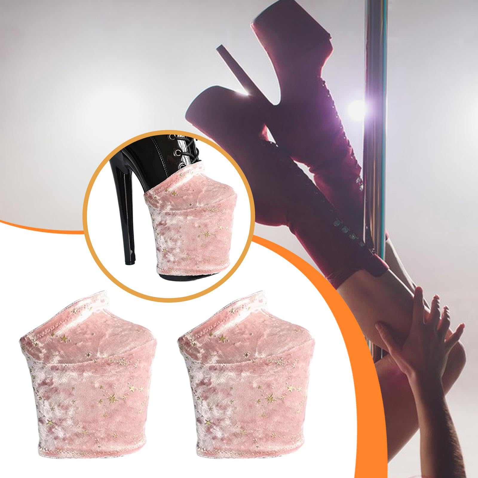 2 Pezzi Copriscarpe Protezioni per Scarpe Da Pole Velluto Antiscivolo Resistenti All'usura Graffi Adatti per Allenamento E, Pink L