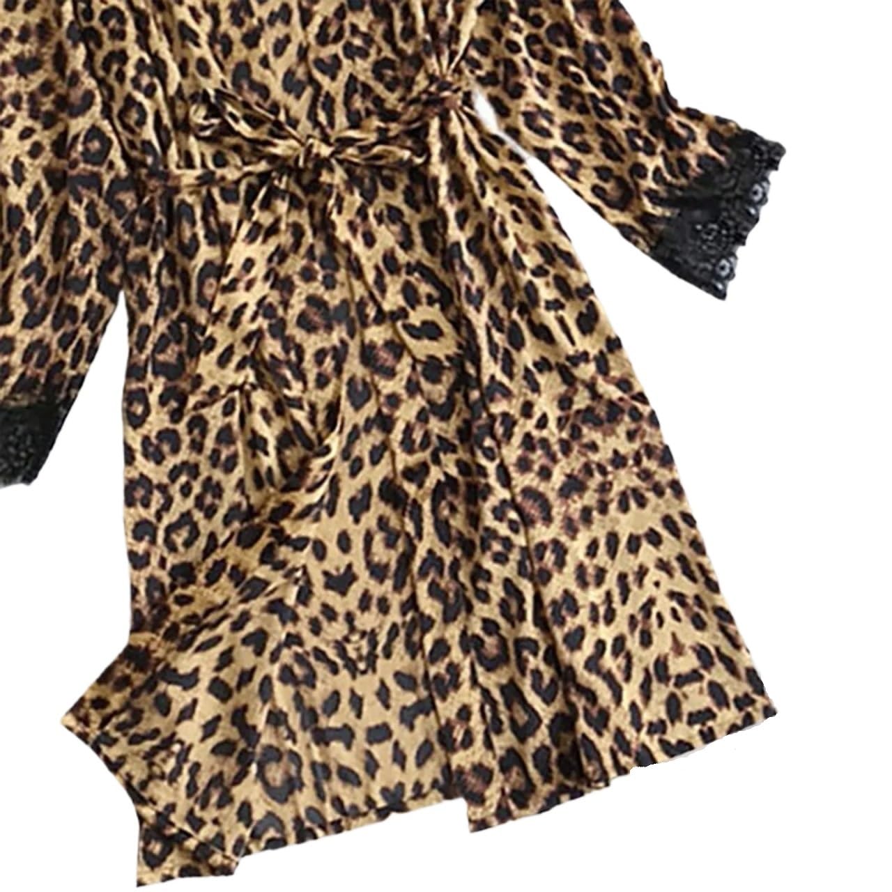 Bata de satén para Mujer, Albornoz de Raso for Mujer, Albornoz, camisón, marrón, Varios tamaños