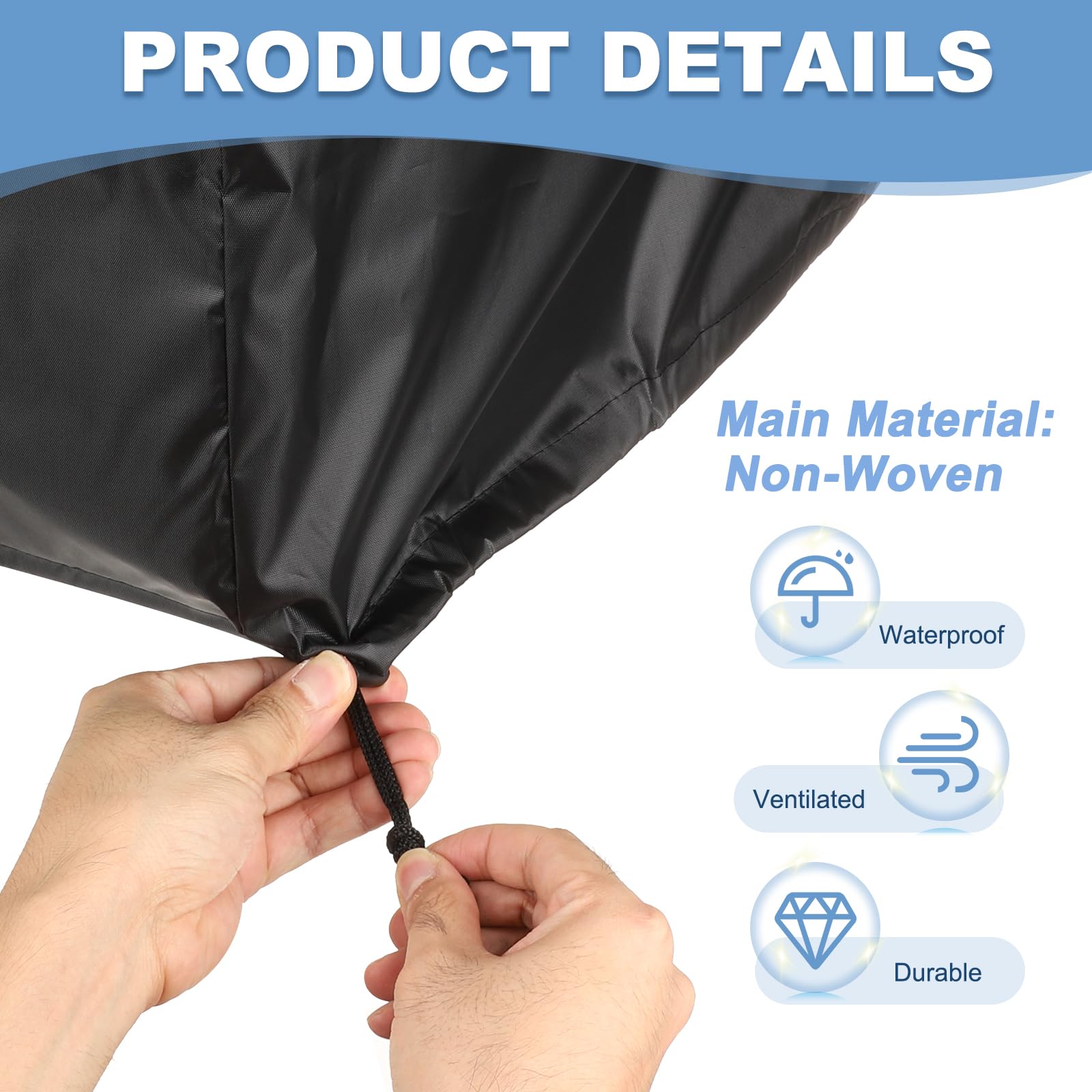 PATIKIL 45 x 40 x 25cm Funda Protectora Contra Polvo Para Impresora Negro | 1Pcs, Funda Protectora De Poliéster Impermeable Y Antiestática Para Varias Impresoras O Fotocopiadoras