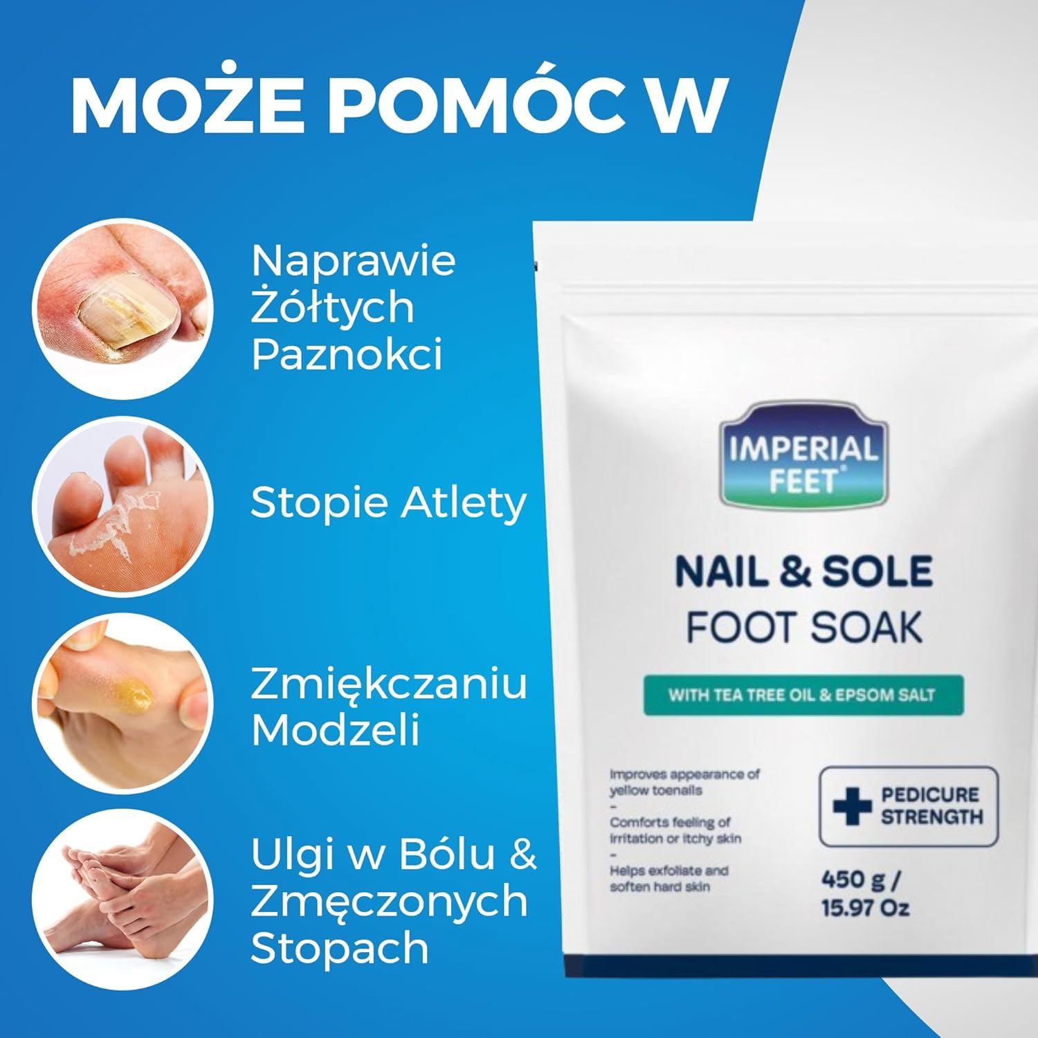 Pedicure Quality Foot Soak with Tea Tree Oil & Epsom Salt | Helps Treat Nail Fungus Athletes Foot | Anti Fungal Nail Treatment | Foot Moisturiser & Deodorizer Feet Soak | Exfoliating Foot Soak