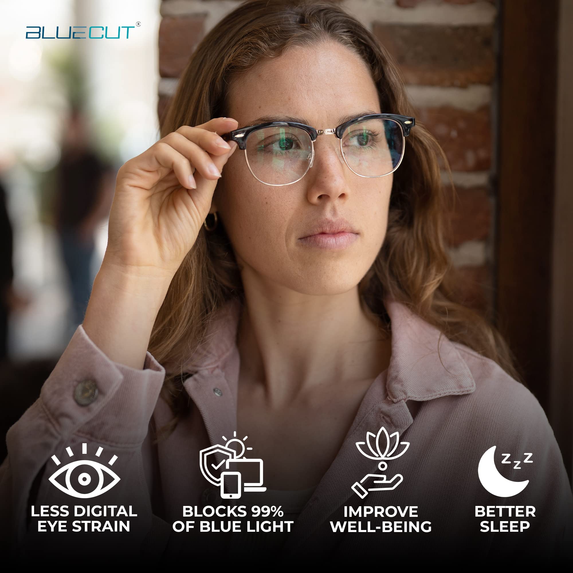 BLUE CUT Lunettes Anti-Lumière Bleue - Les Lunettes D'Ordinateur Anti-Fatigue Empêchent Les Maux De Tête Lunettes De Jeu En Intérieur unisexe-adulte
