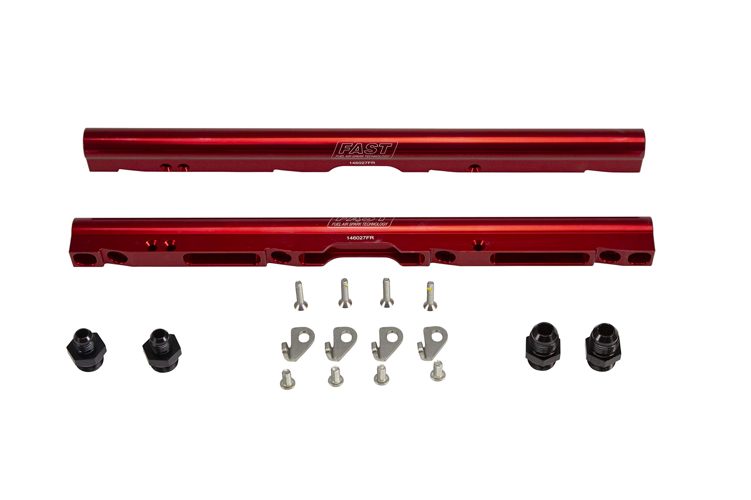 ▼order FAST 146027 Red Anodized Billet Fuel Rail Kit for LS3 LS7 L76 L99