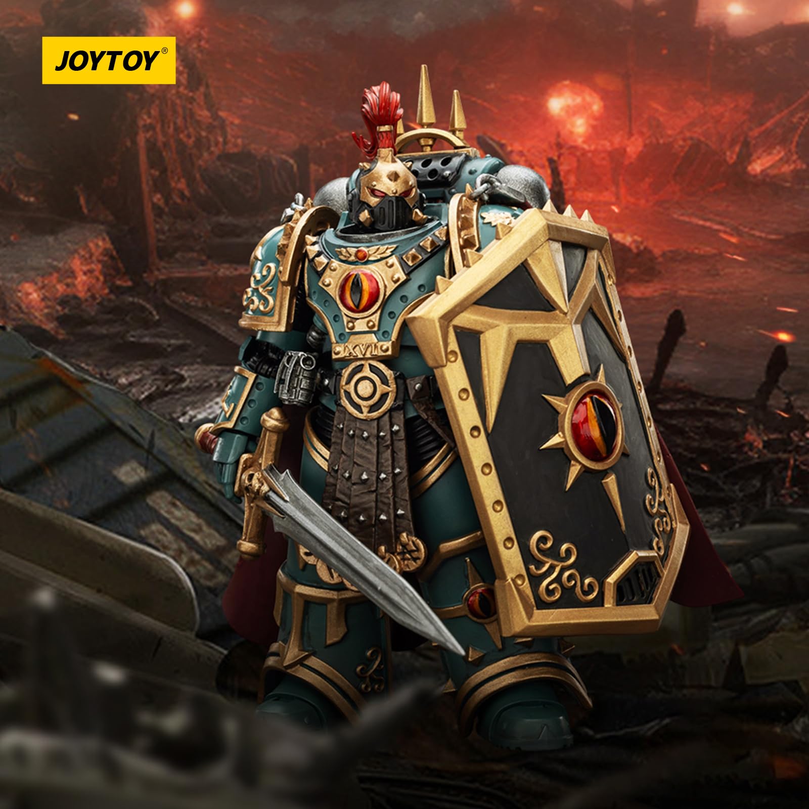 JOYTOY Warhammer 40k Sons of Horus 'Little’ Horus Aximand,Captain of the 5th Company 1/18 Action Figure Collect And Display Model - Image 2